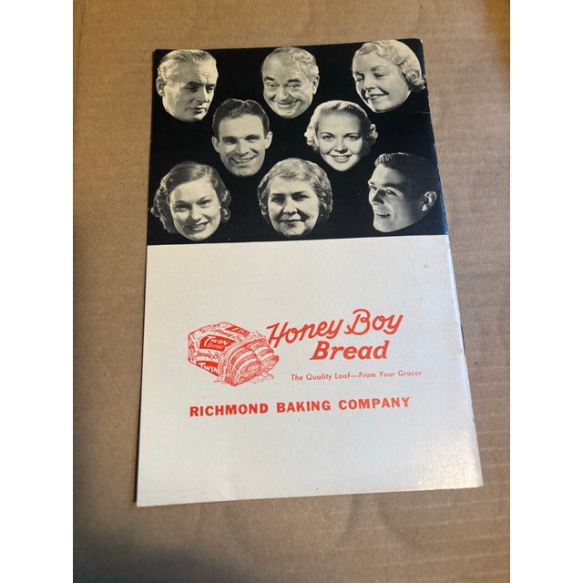 1930s Rare Vintage Richmond Baking Company “Honey Boy Bread” Child’s Text Book Cover and 1938 Honey Boy Bread Brochure … Advertising Ephemera For Sale - Image 9 of 12