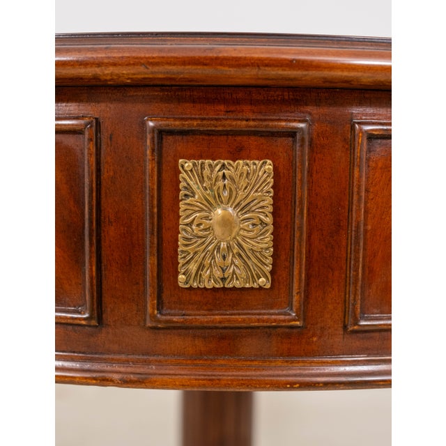 Scarborough House Round Leather Top Center Table For Sale - Image 10 of 18