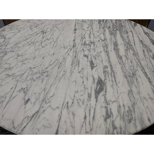 Rh Restoration Hardware Strada Bistro & Entry Table | Italian Arabescato Marble For Sale - Image 9 of 18