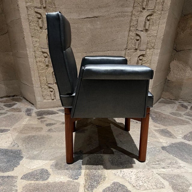 Irgsa Set of Four Armchairs Gray Mahogany Mexico City For Sale - Image 4 of 13