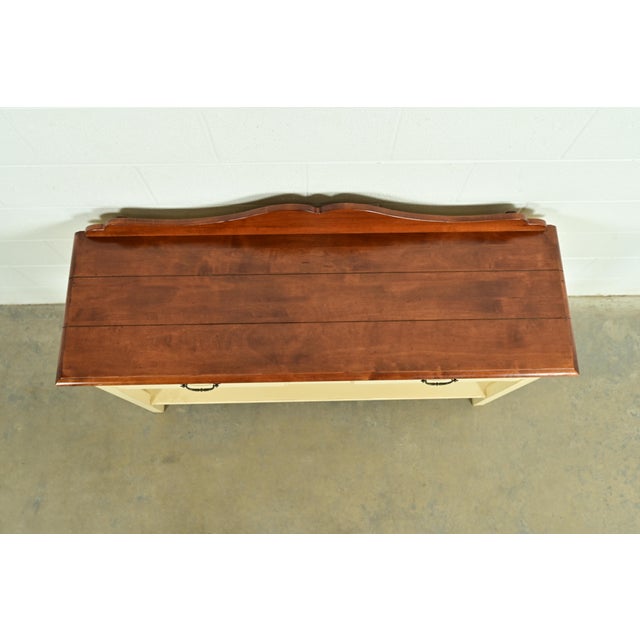 Ethan Allen American Colonial Cream Lacquered Maple Sideboard Buffet Server or Console Table For Sale - Image 11 of 15