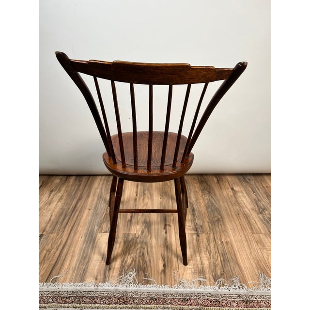 Antique Step Down Windsor Chair in Oak and Pine C. Early 19th Century For Sale In Boston - Image 6 of 8