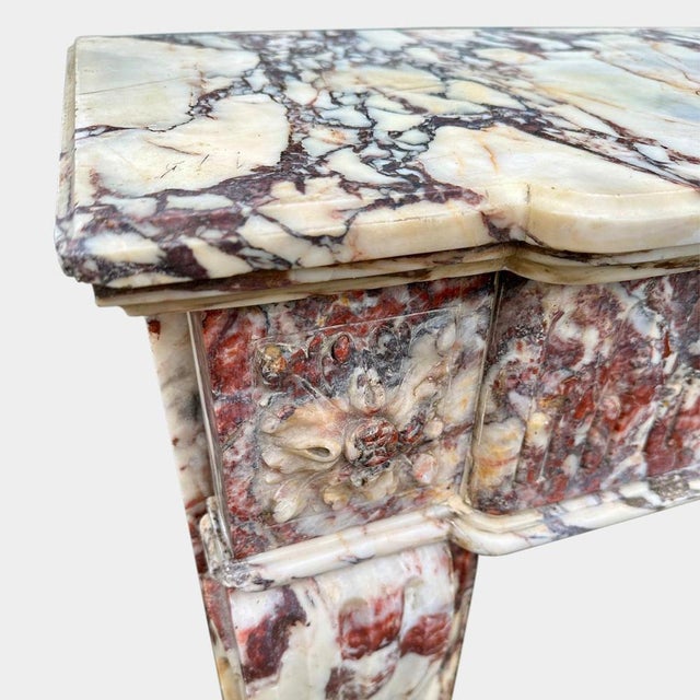 Large Louis Xvi Breche Marble Fireplace Mantel, 1800 For Sale - Image 9 of 11