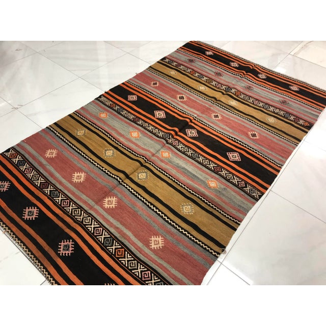 1960s 1960s Contemporary Vintage Kilim Rug For Sale - Image 5 of 11