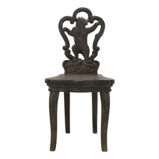 A Classic Late 19th-Century Swiss Brienz "Black Forest" Style Carved Bear Chair. For Sale