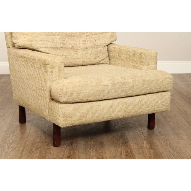 Mid 20th Century Mid Century Modern Upholstered Club Lounge Chair On Walnut Legs For Sale - Image 5 of 12