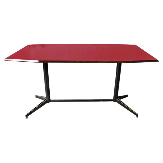 Mid-Century Red Table For Sale