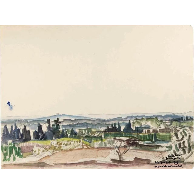 Landscape is a China Ink Drawing and Watercolour realized by Reynold Arnould (Le Havre 1919 - Parigi 1980). Good condition...