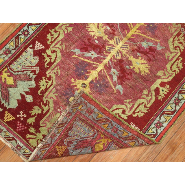 Cranberry 19th Century Antique Turkish Ghiordes Rug For Sale - Image 12 of 18