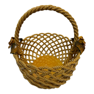 Primo'Gi Ceramic Woven Basket, Signed