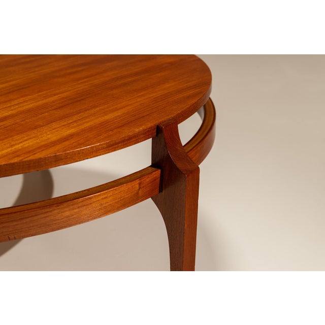 Wood Round Tripod Teak Coffee Table, Italy, 1960s For Sale - Image 7 of 10