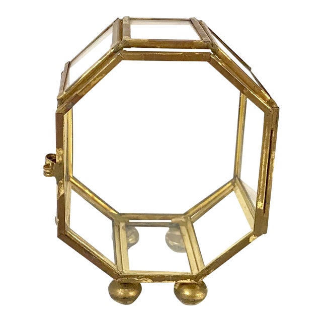 MidCentury Modern Brass & Glass Mini Curio Box Chairish