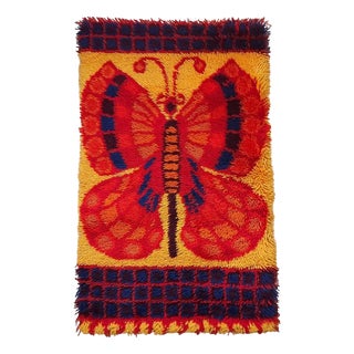 Danish Rya Tapestry Wool Wall Rug by Ege Taepper, Denmark, 1970s For Sale