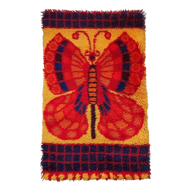 Danish Rya Tapestry Wool Wall Rug by Ege Taepper, Denmark, 1970s For Sale
