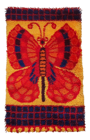 Danish Rya Tapestry Wool Wall Rug by Ege Taepper, Denmark, 1970s