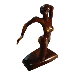 1970s Nude Sign Abstract Large Wooden Statue