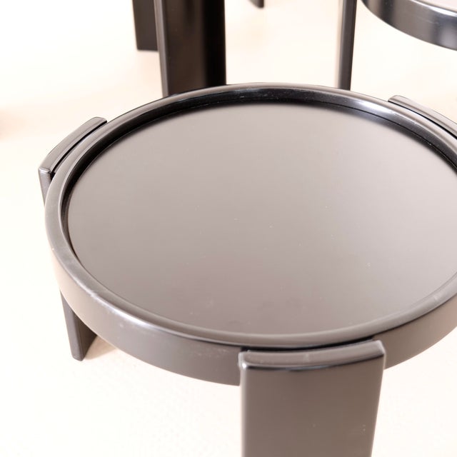 Black Vintage 780 Nesting Tables by Gianfranco Fratti for Cassina, 1980s, Set of 4 For Sale - Image 8 of 10