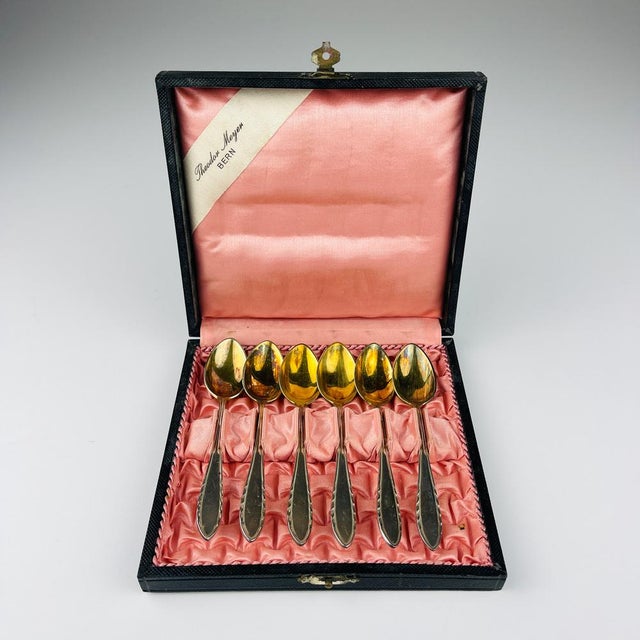Silver Teaspoons Theodor Meyer Bern from Berndorf, 1920s, Set of 6 For Sale - Image 13 of 13