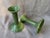 Mediterranean Vintage Bordallo Pinheiro Green Ceramic Candlestick a Pair For Sale - Image 3 of 11