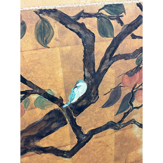 Gold Japanese Byobu Persimmon Tree Screen For Sale - Image 8 of 12