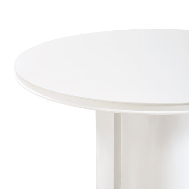 Elora White Lacquer Round Dining Table For Sale - Image 4 of 8