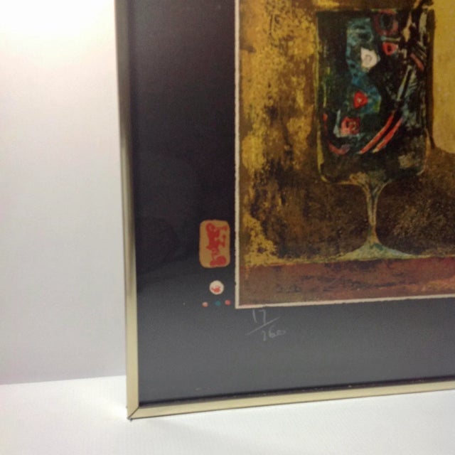 Abstract 1970s Mid Century Color Lithograph by Hoi Lebadang For Sale - Image 3 of 5