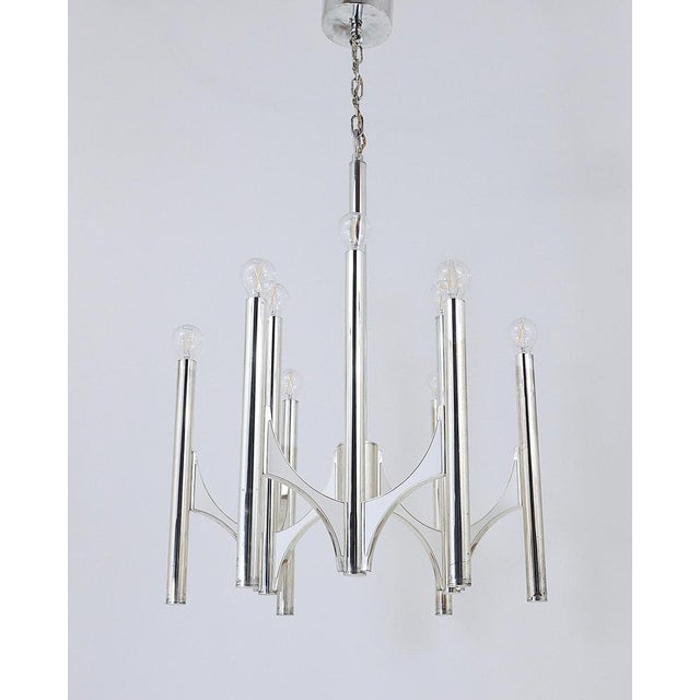 Mid-Century Italian Silver-Plated Chandelier by Gaetano Sciolari for Lightolier, 1960s For Sale - Image 11 of 18