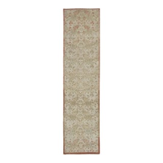 Vintage Turkish Runner With Floral Rosette & Vine Border - Rug & Kilim For Sale