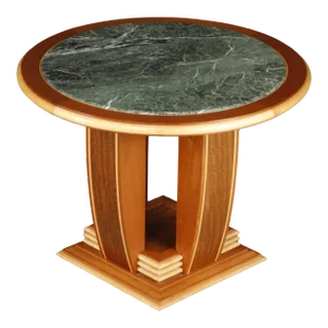 Mahogany and Marble Center Table or Zoom Table by Ron Puckett, 1991, Signed