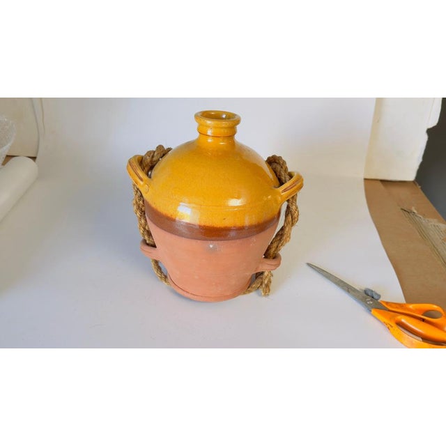 Ceramic Provençal-Style Pottery Jar in Yellow Ochre Glaze For Sale - Image 7 of 10