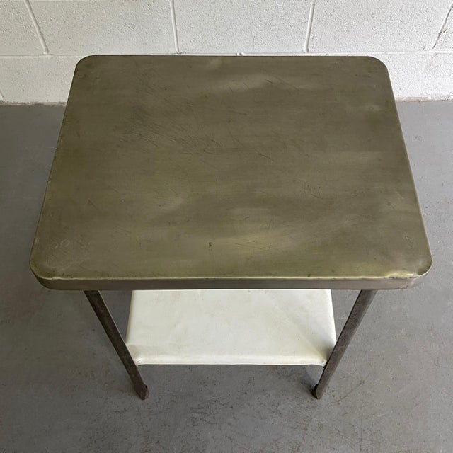 Late 19th Century Industrial Brushed Steel Apothecary Prep Table For Sale In New York - Image 6 of 7