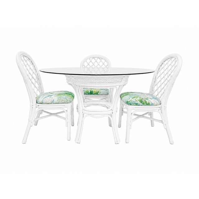 Mid-Century Modern Rattan Dining Set - Set of 5 For Sale - Image 3 of 9