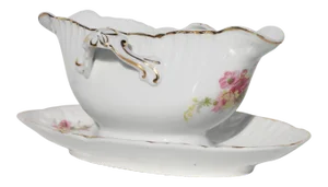 1880s Vista Alegre, Portugal Louis XVI-Style Porcelain Sauce Gravy Boat