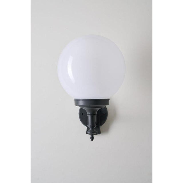 Garden Globe Sconce in Cast Metal with Translucent Shade from Lothus, 1980s For Sale - Image 4 of 5