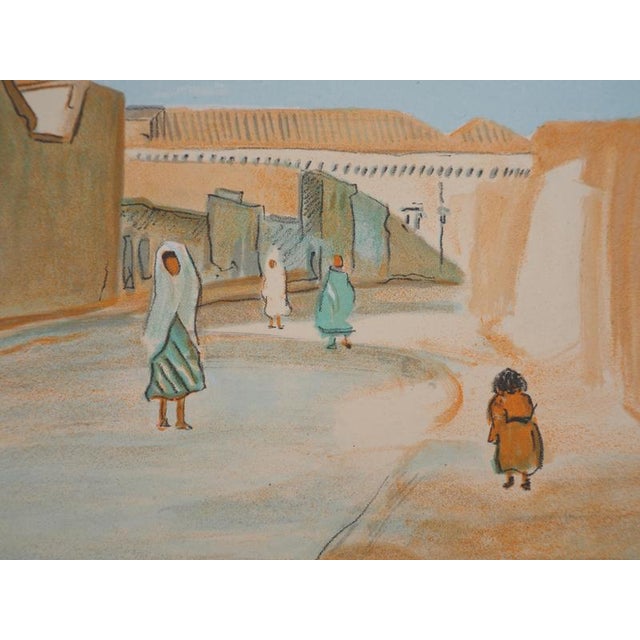 Lucien Mainssieux, Tunis, Street of Truth, Original Signed Lithograph, 1949 For Sale - Image 5 of 7