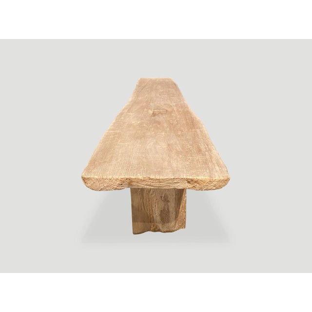 Andrianna Shamaris Live Edge Bleached Teak Wood Console Table For Sale - Image 14 of 18