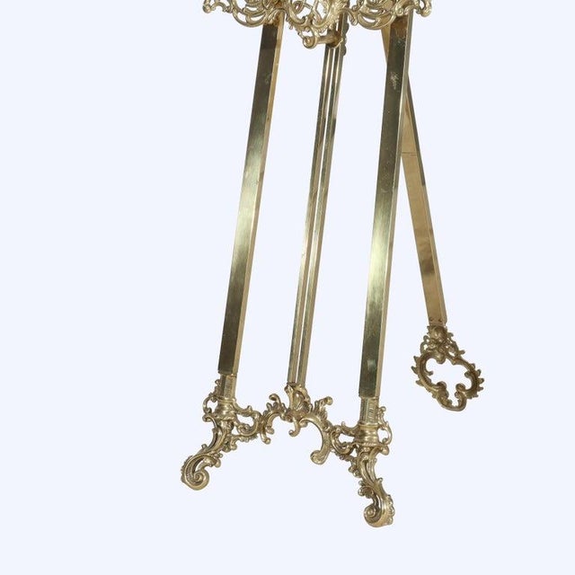 Rococo Vintage French Rococo Style Adjustable Brass Art Display Easel 20thC For Sale - Image 3 of 10