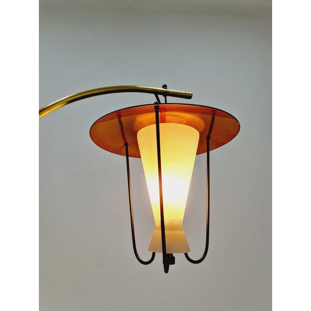 Mid-Century German Arc Floor Lamp in Brass, 1960s For Sale - Image 10 of 12