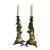 Mid 20th Century Brass Mounted Parrot Candlesticks- a Pair For Sale