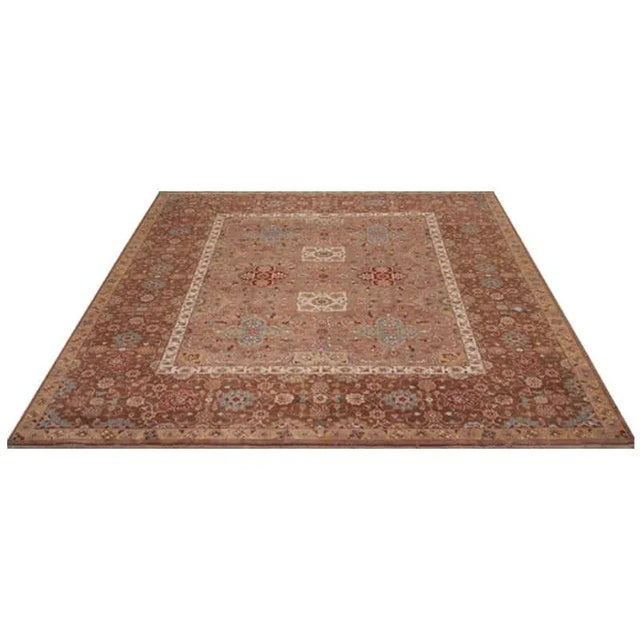 ACTUAL SIZE: 7’10” x 9’9″ PRIMARY COLOR: Taupe / Brown AGE: New ORIGIN: India MATERIALS: Wool FOUNDATION: Cotton...