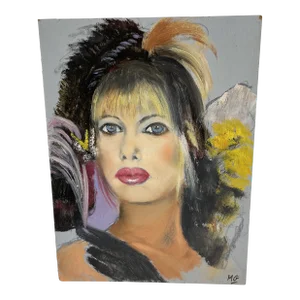 1960s Marc Olivier Gregoire French Portrait Oil Painting of a Woman