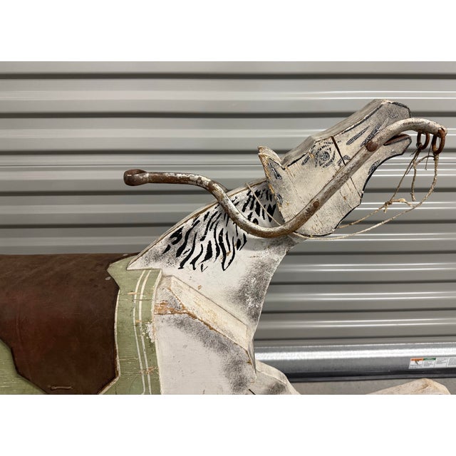 Antique Wooden Rocking Horse For Sale - Image 4 of 12