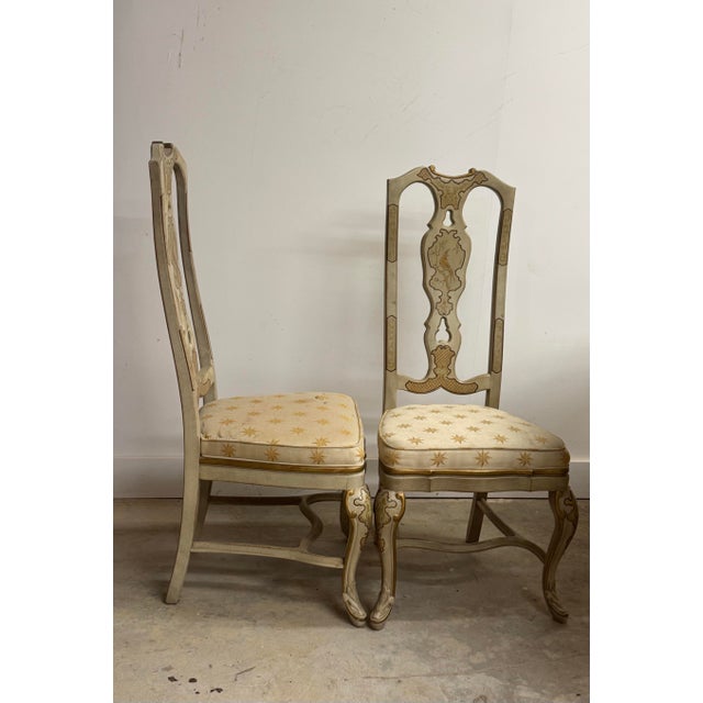 Chinoiserie 1970s Pair of Drexel Heritage Sketchbook Chinoiserie Gilt Chairs – Hollywood Regency For Sale - Image 3 of 6