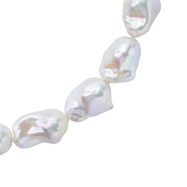 Extra Large White Baroque Pearl Necklace For Sale - Image 10 of 13