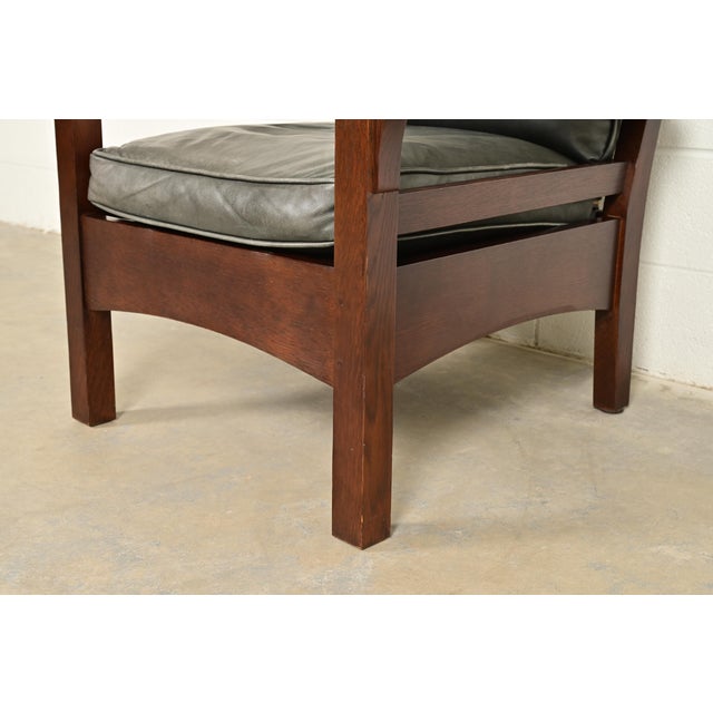 Stickley Mission Oak Arts & Crafts Lounge Chair For Sale - Image 10 of 15
