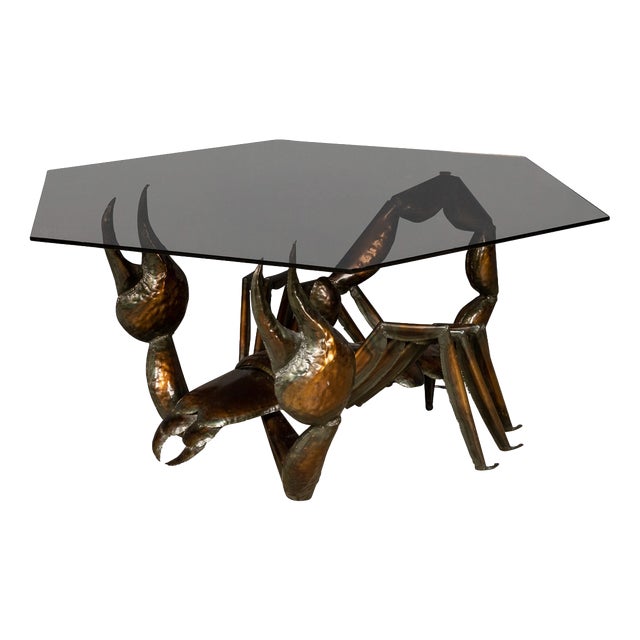 Vintage Metal Scorpion Shaped Coffee Table, 1970 For Sale