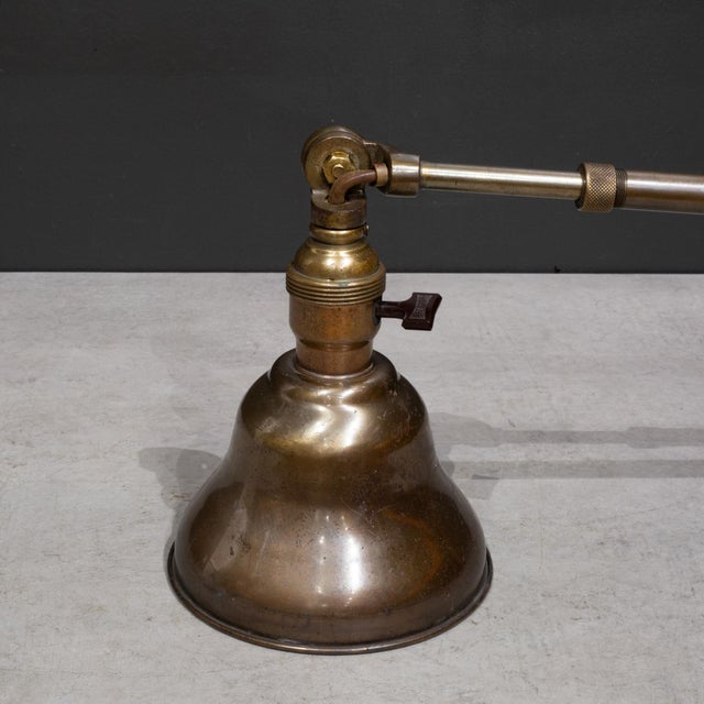 Bronze Extendable Industrial Bronze Task Lamp c.1930-1940 For Sale - Image 8 of 10