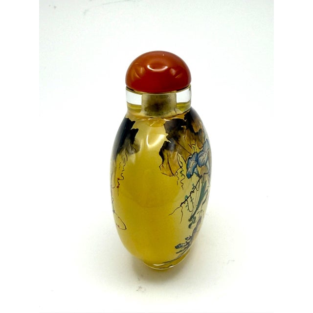 Beautifully Painted Inside Painted Snuff Bottle With Praying Mantis and Grasshoppers For Sale In Chicago - Image 6 of 16