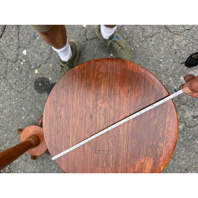 Pair of Antique Quarter-Sawn Pedestal / Plant Stands For Sale - Image 15 of 17