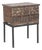 Vintage Indian Teak and Brass Folk Art Chest on Iron Legs/Side Table For Sale